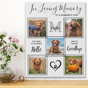 In Loving Memory Pet Memorial 5 Photo Collage  Faux Canvas Print