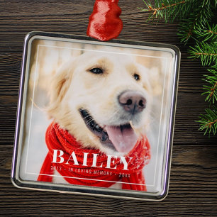 In Loving Memory Pet Memorial Framed Photo Metal Tree Decoration