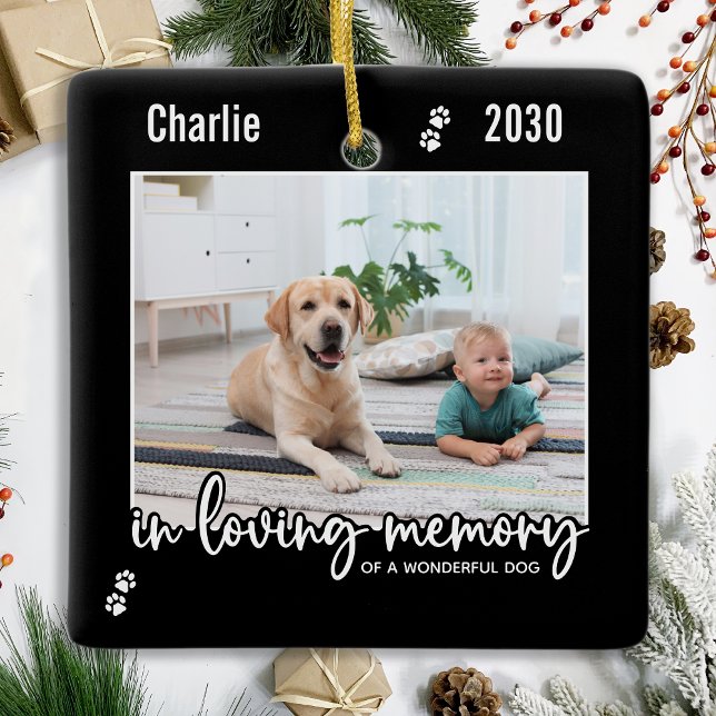 In Loving Memory Pet Memorial Photo Ceramic Ornament (Creator Uploaded)