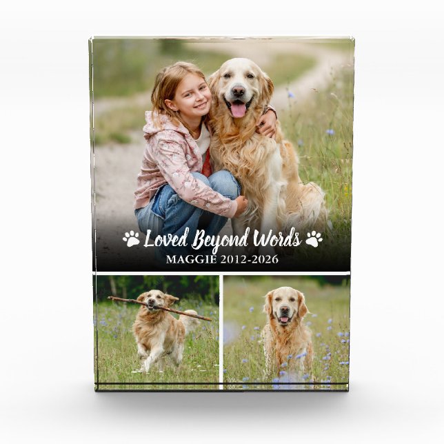 In loving Memory Pet Memorial Photo Collage Block (Front)
