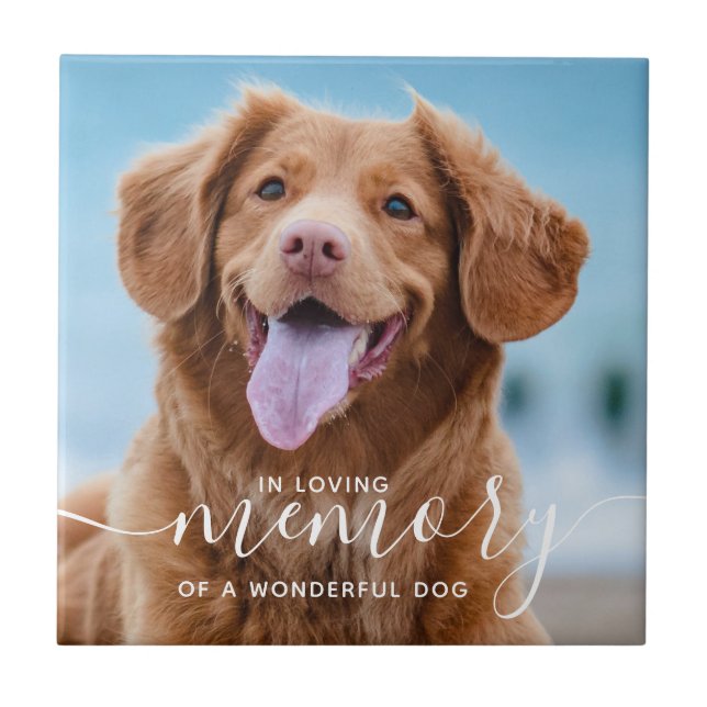 In Loving Memory Pet Memorial Photo Tile (Front)