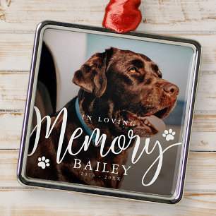 In Loving Memory Pet Paw Memorial Modern Photo Metal Tree Decoration