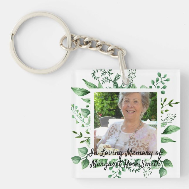 In Loving Memory PHOTO Bereavement Loss Memorial Key Ring (Front)