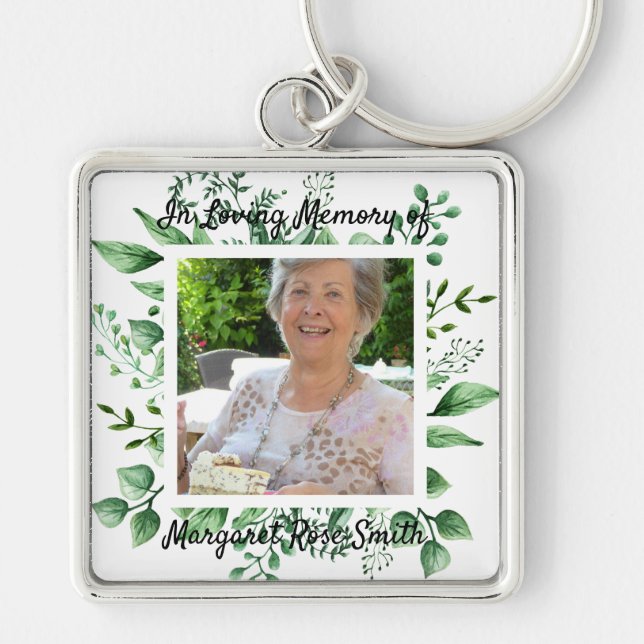 In Loving Memory PHOTO Bereavement Loss Memorial Key Ring (Front)