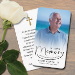 In Loving Memory Photo Bookmark Prayer Card<br><div class="desc">A simple memorial card features "In Loving Memory" with your loved one's photo, name & dates on the front and a poem and a cross on the back (can be changed to your own words.) Beautiful for a treasured keepsake, funeral services, and celebration of life memorial. MATCHING items in our...</div>