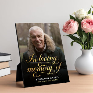 In Loving Memory Photo Calligraphy Plaque