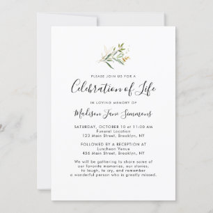 In Loving Memory Photo Celebration of Life Funeral Invitation