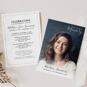 In Loving Memory Photo Celebration of Life Funeral Invitation