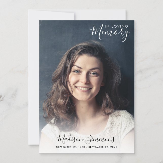 In Loving Memory Photo Celebration of Life Funeral Invitation (Front)