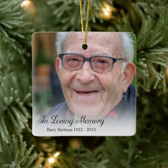 In Loving Memory Photo Ceramic Ornament (Tree)
