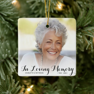In Loving Memory Photo Christmas Ceramic Ornament