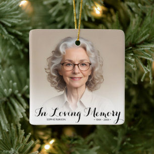 In Loving Memory Photo Christmas Ceramic Ornament