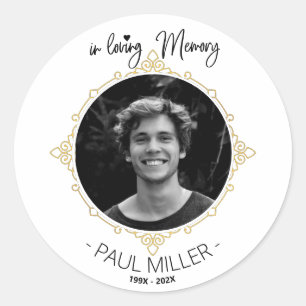 In Loving Memory Photo Classic Round Sticker