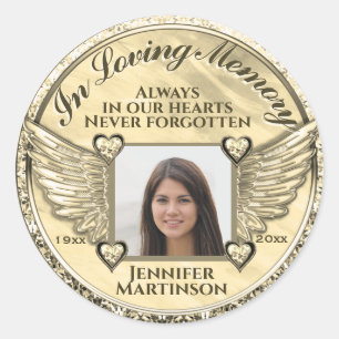 In Loving Memory Photo Classic Round Sticker