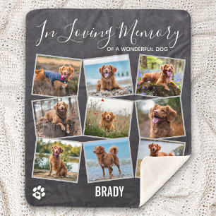 In Loving Memory Photo Collage Dog Sherpa Blanket
