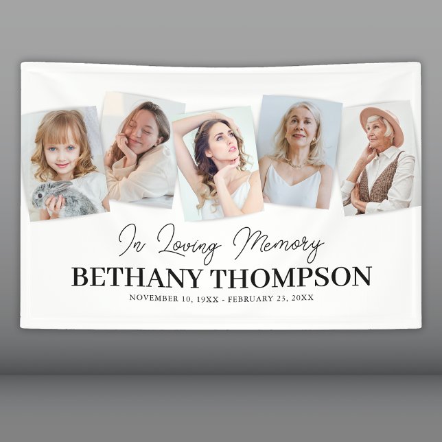 In Loving Memory Photo Collage Funeral Banner (Creator Uploaded)