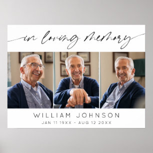 In Loving Memory Photo Collage Funeral Horizontal Poster