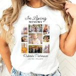 In Loving Memory Photo Collage Funeral Memorial  T-Shirt<br><div class="desc">This beautiful memorial t-shirt is perfect for a Celebration of life Service/Party or memorial walk/run. The design features 9 various shaped photos and text that reads "In Loving Memory". (You can change this text - so easy to customise) Simple yet so beautiful - this template is very easy to personalise...</div>