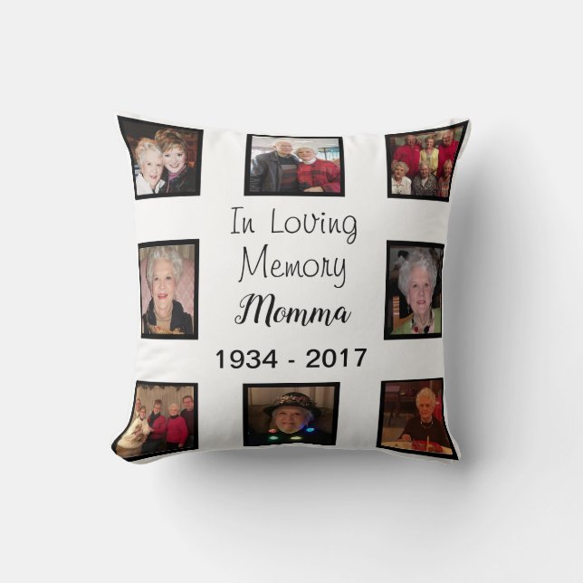 In Loving Memory Photo Collage Memorial Cushion (Front)