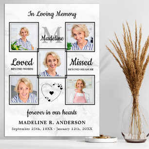 In Loving Memory Photo Collage Memorial Funeral Poster