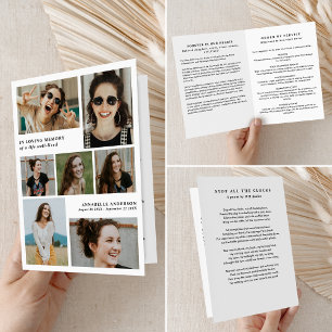 In Loving Memory Photo Collage Memorial/Funeral Programme