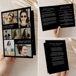 In Loving Memory Photo Collage Memorial/Funeral Programme