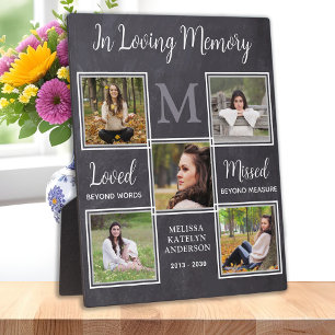 In Loving Memory Photo Collage Memorial Plaque