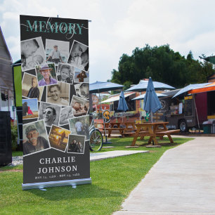 In Loving Memory Photo Collage Memorial Retractable Banner