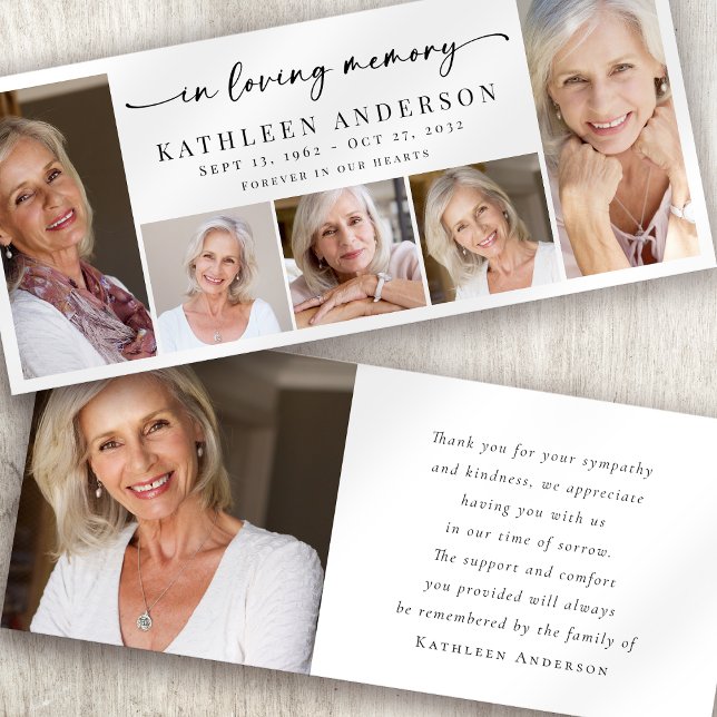 In Loving Memory Photo Collage Memorial Thank You Announcement (Creator Uploaded)