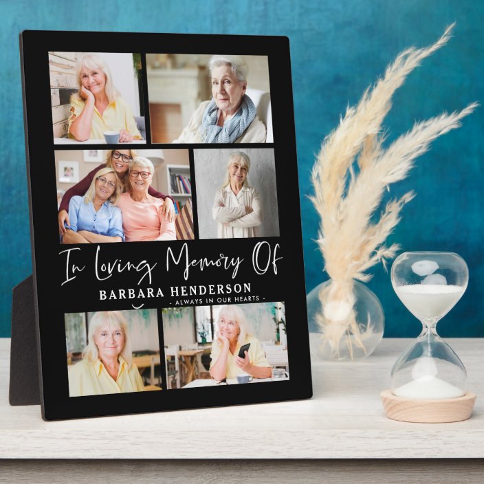 In Loving Memory Photo Collage Plaque Zazzle.co.uk