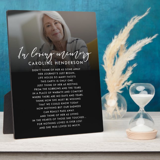 In Loving Memory Photo Custom Quote/Poem Tabletop Plaque (Side)