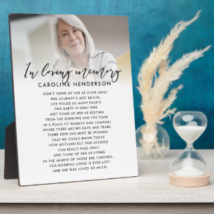 In Loving Memory Photo Custom Quote/Poem Tabletop Plaque