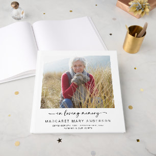 In Loving Memory Photo Funeral 12x12 Guest Book