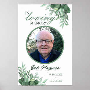 In Loving Memory Photo Funeral Card Poster