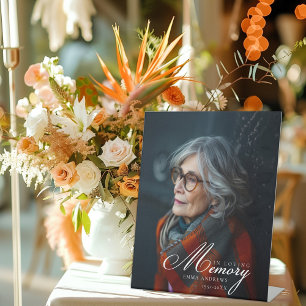 "In Loving Memory" Photo Funeral Memorial  Pedestal Sign