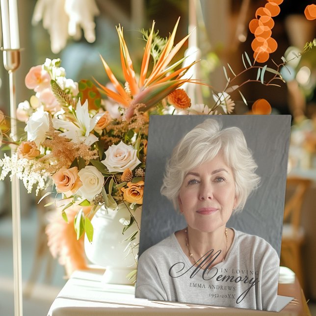 "In Loving Memory" Photo Funeral Memorial  Pedestal Sign (Creator Uploaded)