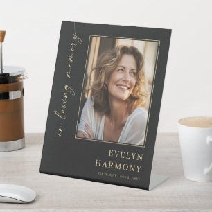 In Loving Memory Photo Funeral Memorial Pedestal Sign