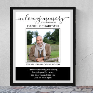 In Loving Memory Photo Funeral Memorial Poster
