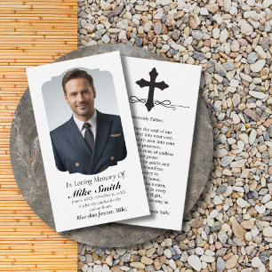 In Loving Memory Photo Funeral Memorial Prayer Business Card