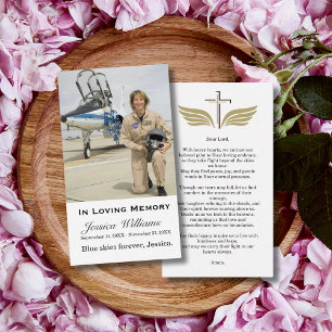 In Loving Memory Photo Funeral Memorial Prayer Business Card