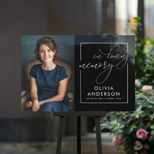 In Loving Memory Photo Funeral Memorial Welcome Acrylic Sign