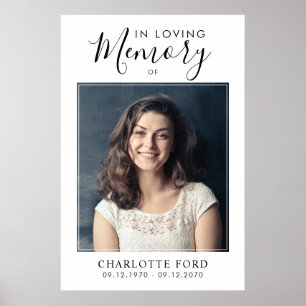 In Loving Memory Photo Funeral Memorial Welcome Poster