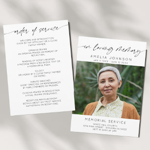 In Loving Memory Photo Funeral Order of Service Programme