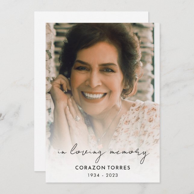 In Loving Memory Photo Funeral Order of Service Programme (Front/Back)