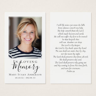 In Loving Memory Photo Funeral Prayer Card