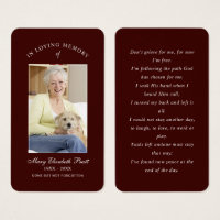 In Loving Memory Photo Funeral Prayer Card