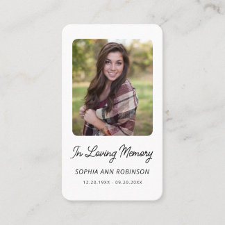 In Loving Memory Photo Funeral Prayer Card