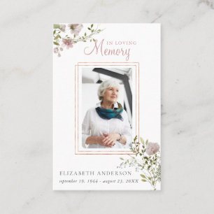 In Loving Memory   Photo Funeral Prayer Card