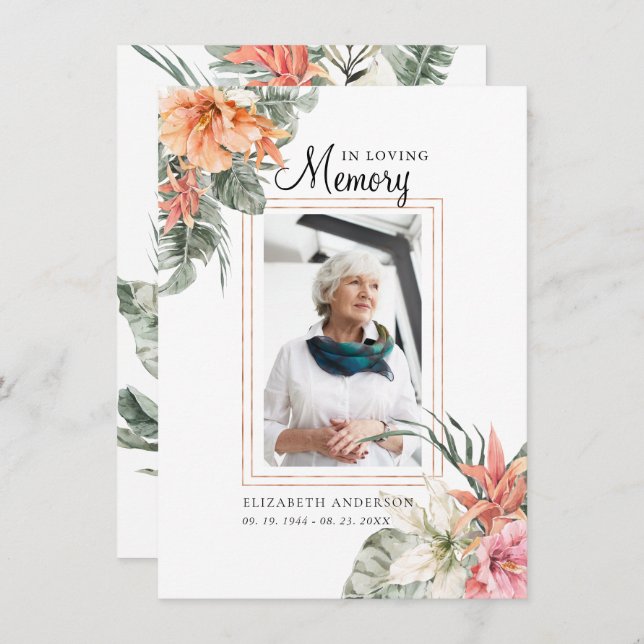 In Loving Memory | Photo Funeral Prayer Card (Front/Back)