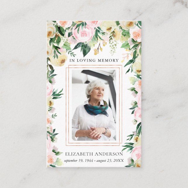 In Loving Memory | Photo Funeral Prayer Card (Front)